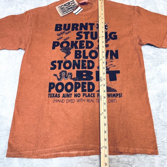 Texas Dirt Shirt Graphic Tee Burnt Orange Humor T Shirt Men's Medium - Picture 5 of 6